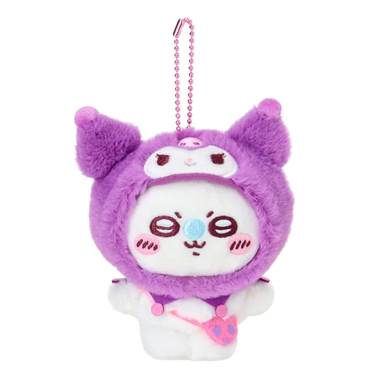 SANRIO x CHIIKAWA | Kuromi Momonga Mascot Holder Bag Charm Plush Keychain 10×6×12.5cm