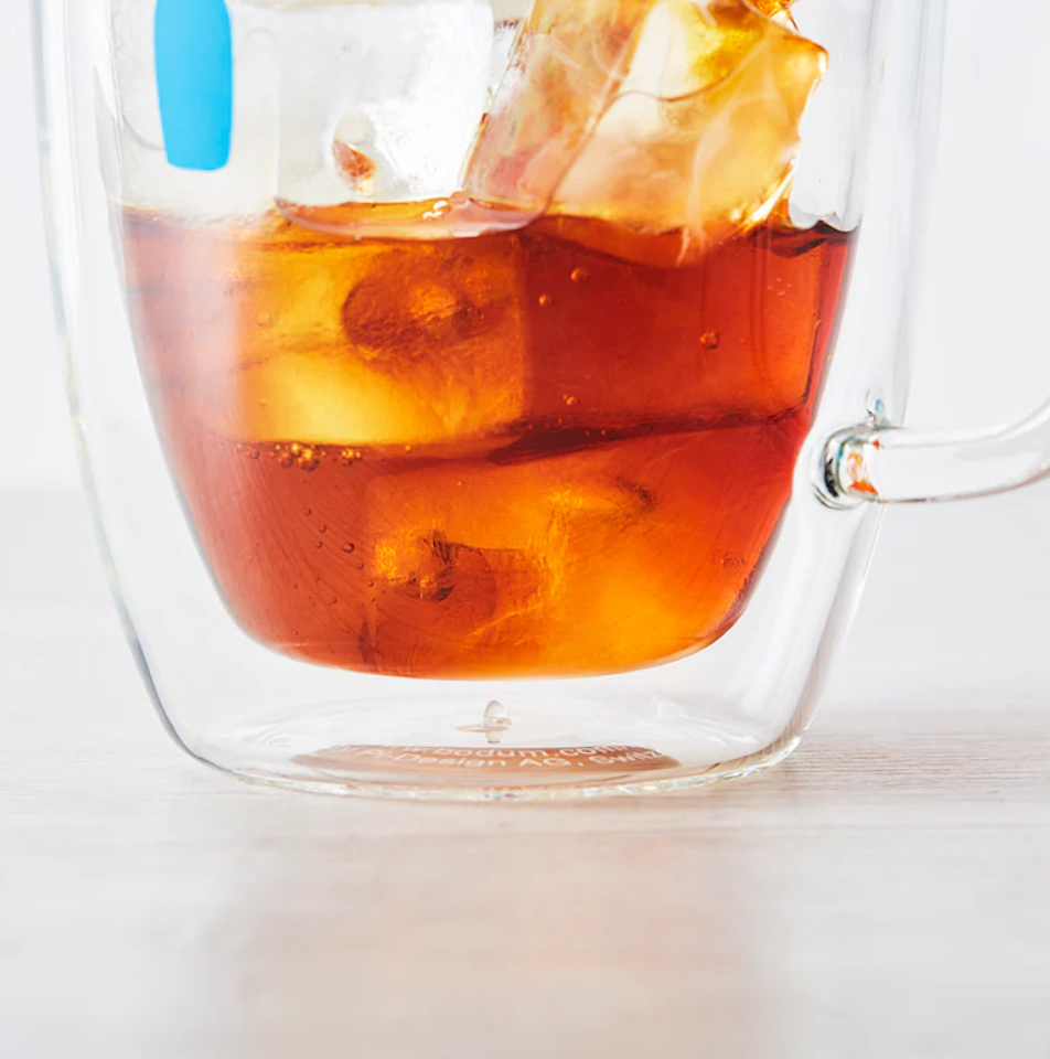 Blue Bottledouble Wall Glass Mug 295Ml