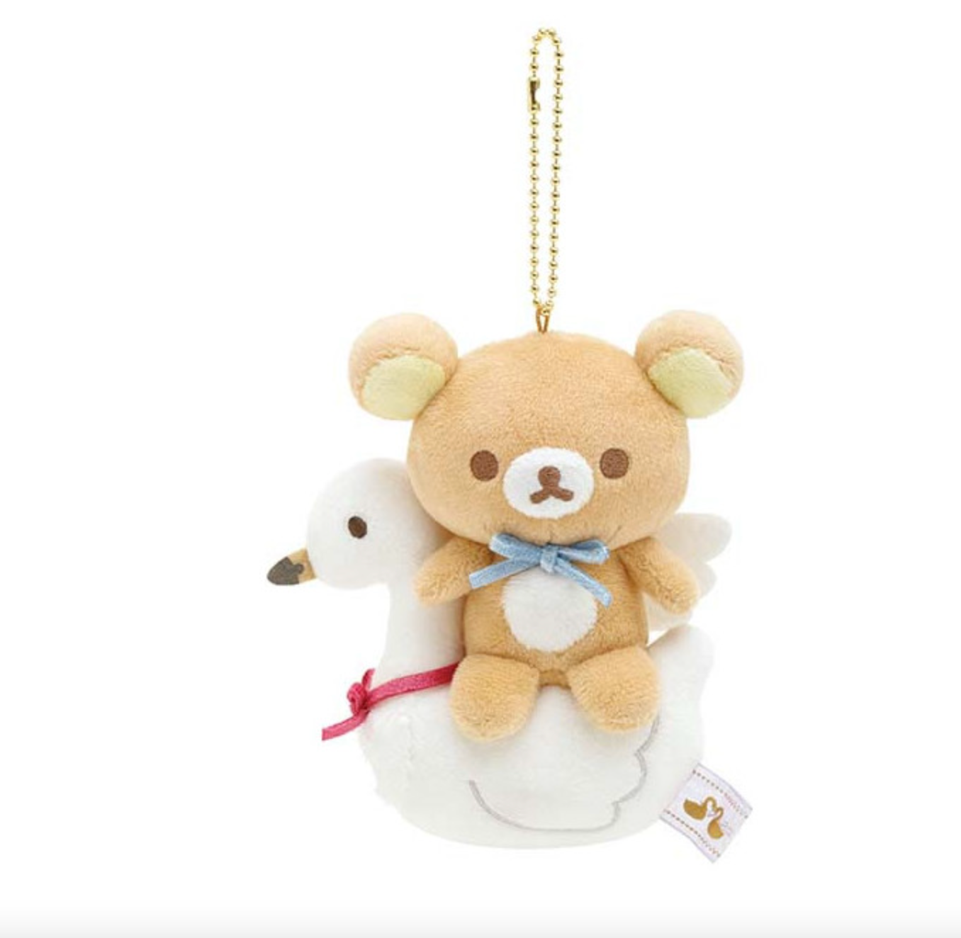 San-Xrilakkuma Swan Golden Flowers Plush Keychain 140*110*65 Mm