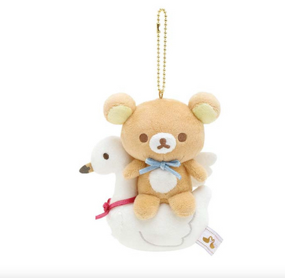 San-Xrilakkuma Swan Golden Flowers Plush Keychain 140*110*65 Mm