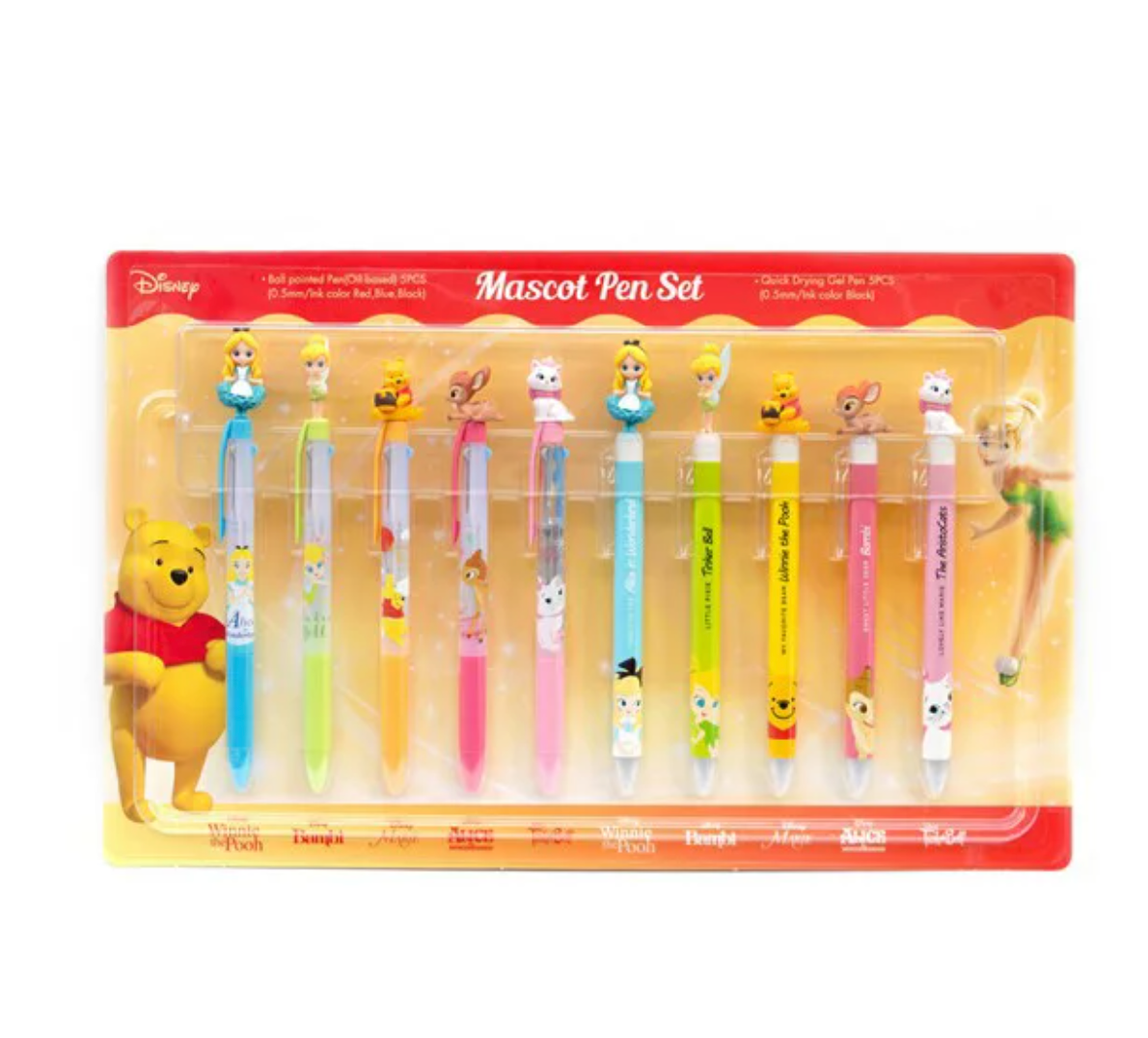 Disneymascot Ball Pointed Pen & Quick Drying Gel /// // 0.5Mm 10