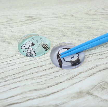 Peanuts | Snoopy Glass Chopsticks Rest Set Of 2 Gray+Mint