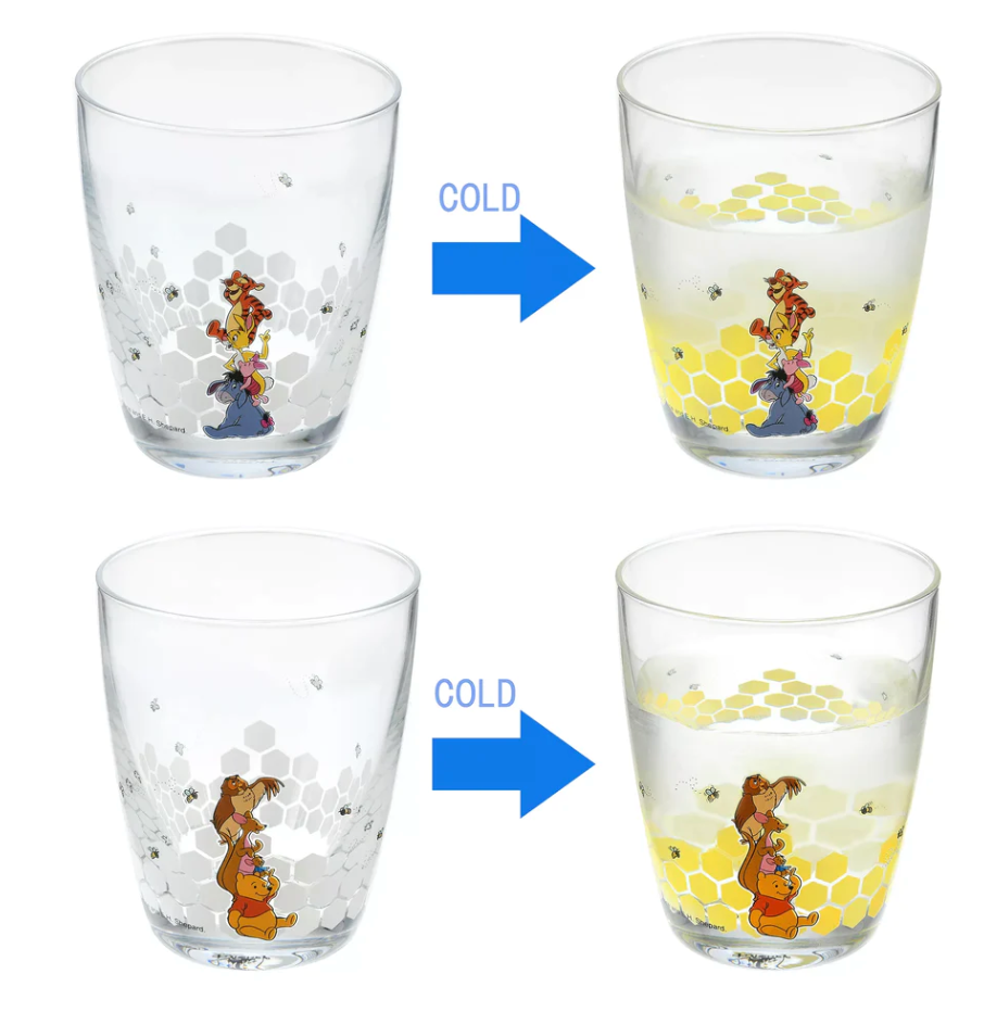 Disney | Japan Disney Winnie The Pooh & Friends Color Changing Glass Pair Set Honeybee 2023 /