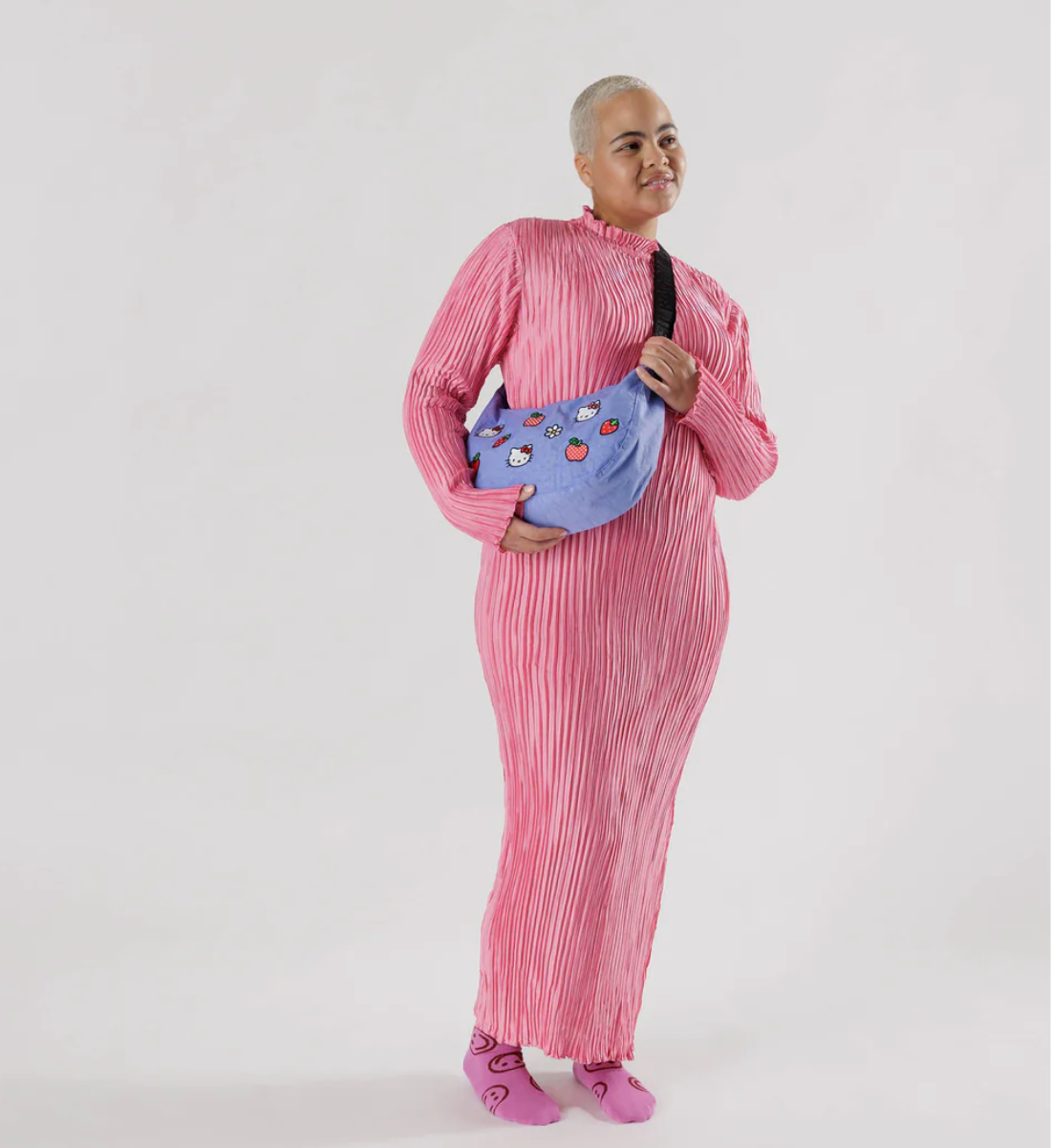 Baggu | Hello Kitty Embroidered Nylon Crescent Bag