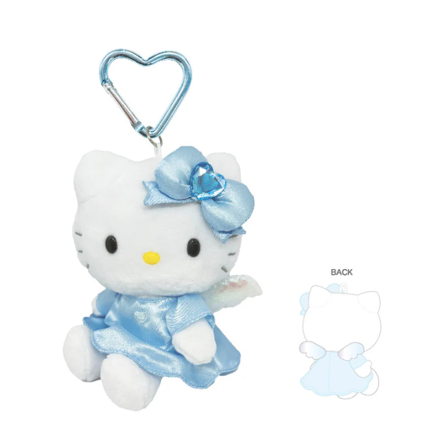 Sanrio | Hello Kitty Mascot Holder Keychain 日本三丽鸥 凯蒂猫玩偶挂件/包挂/钥匙链/爱心扣（爱神天使系列 蓝色）
