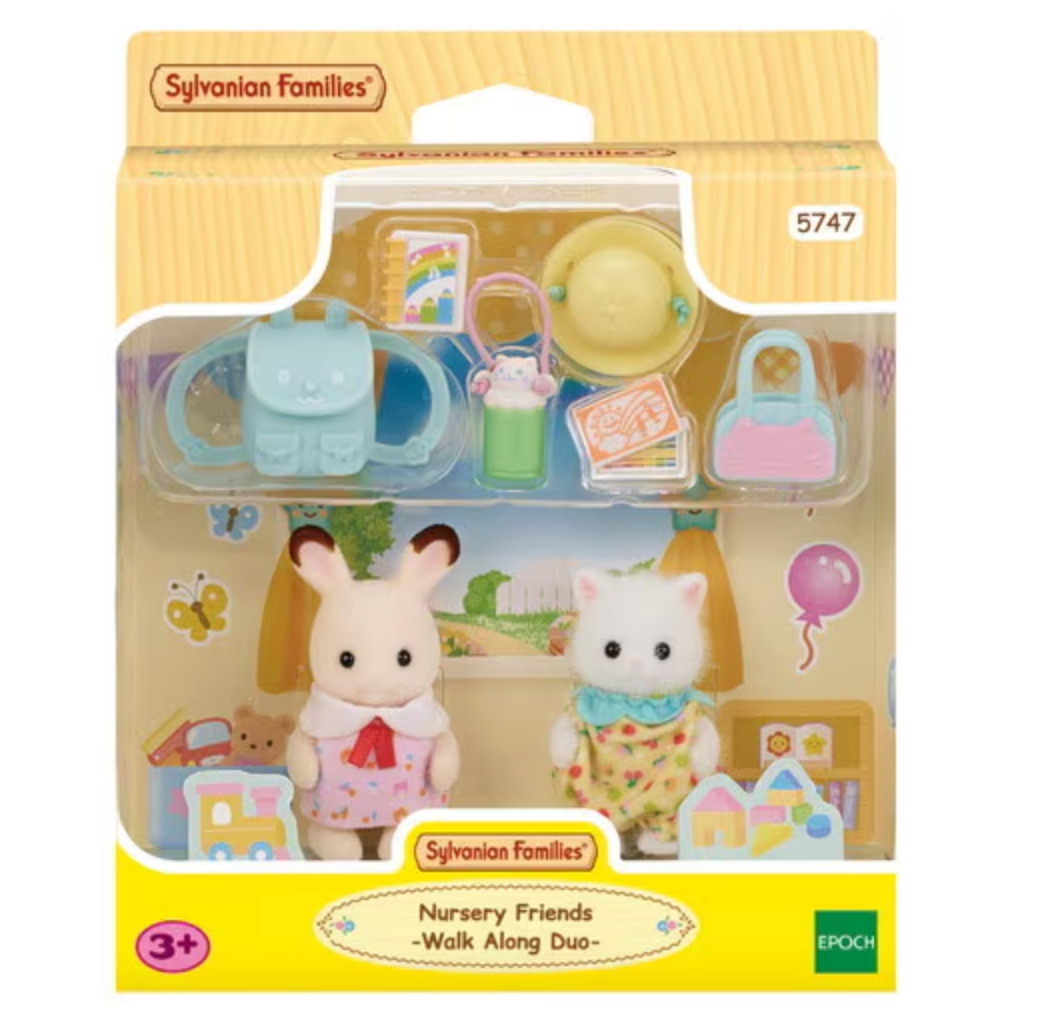 Sylvanian Families | Nursery Friends Walk Along Duo 森贝儿森林家族 去上学 植绒手办/小玩偶/摆件/场景