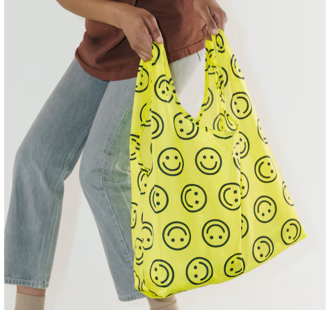 Baggu | Yellow Happy Standard Baggu (New) 黄色笑脸 可折叠环保袋/购物袋