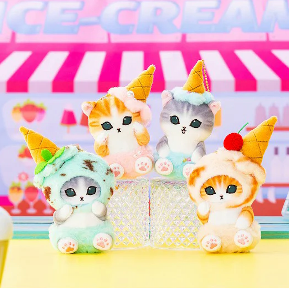 Mofusand | Mascot Holder Plush Keychain H140×W75×D90Mm (Ice Cream)