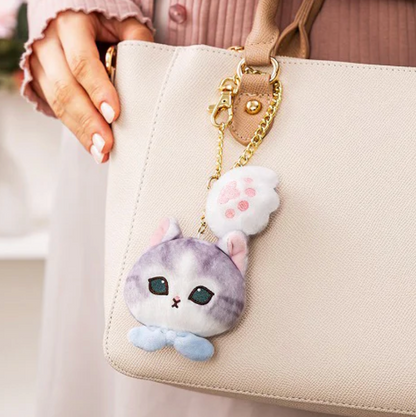 Mofusand | Mascot Paw & Gold Keychain H85×W75×D40Mm (Gray/Grey)