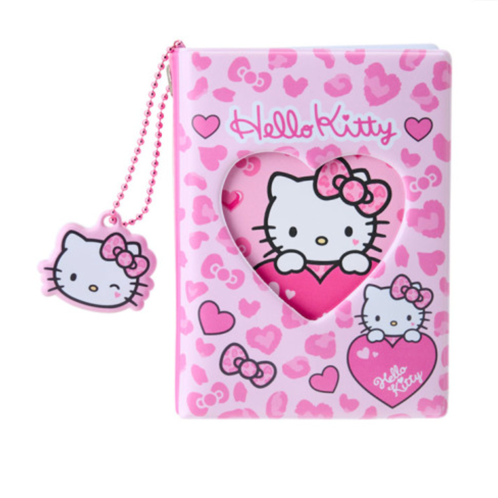 Sanrio | 90S Hello Kitty Mini Album With Charm H104Xw75Xd26Mm 16 Pockets (Leopard Pink)