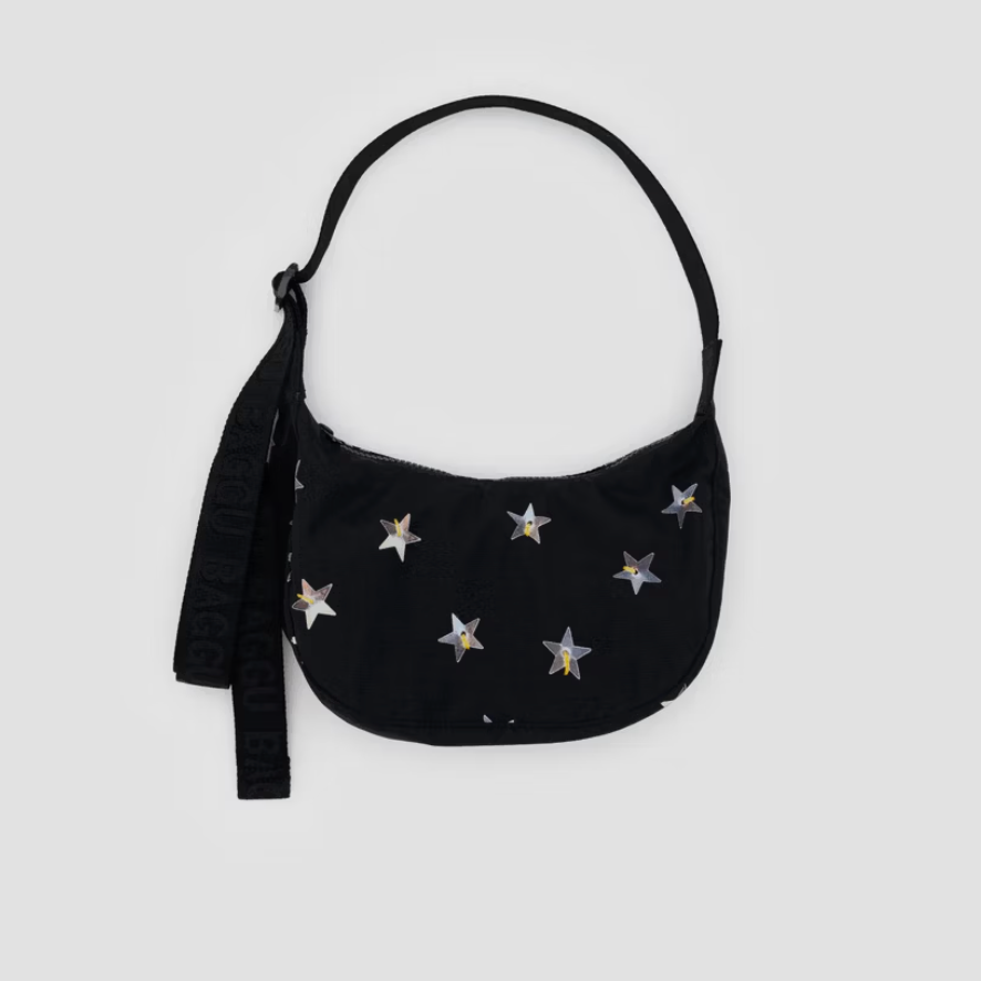 Small Nylon Crescent Bag - Stars