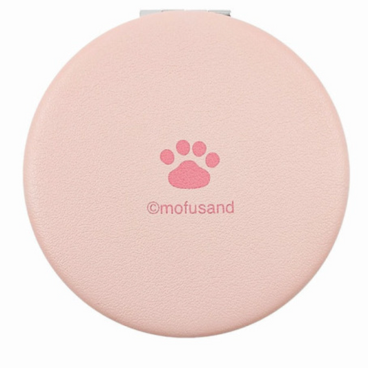 Moufusan | 2-Sided Compact Mirror Φ73×13Mm (Rabbit Nyan Baby Pink Paw)