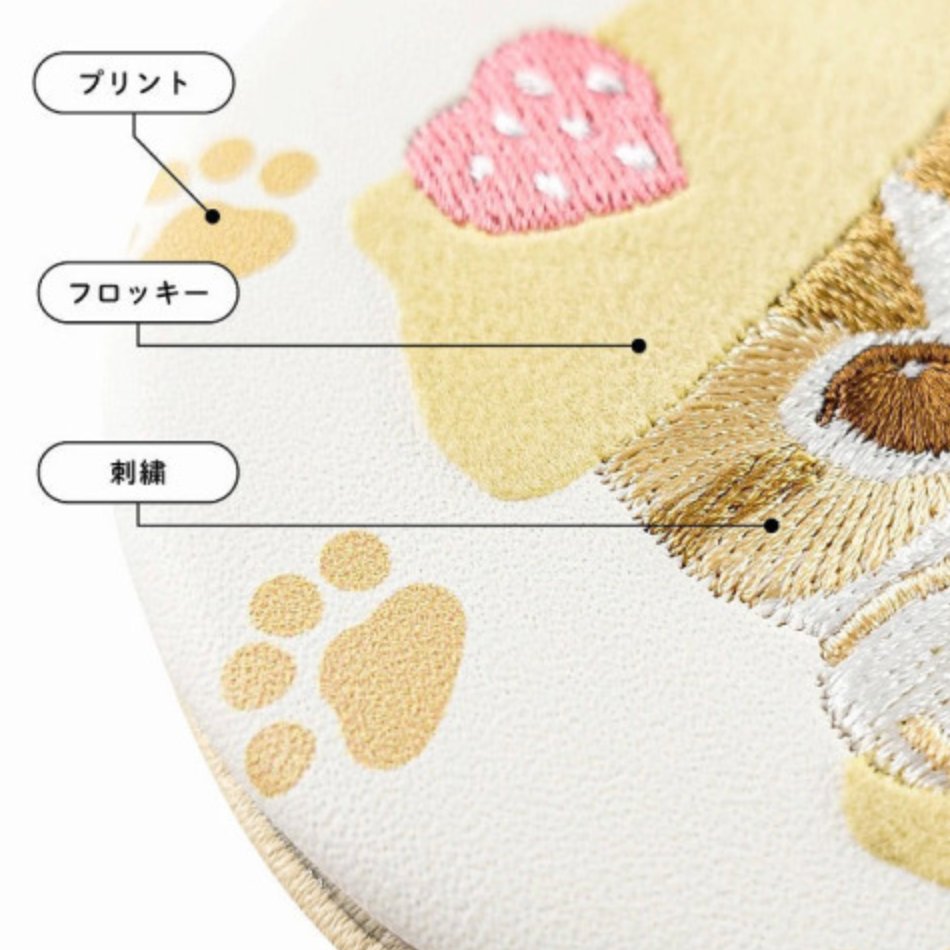 Moufusan | 2-Sided Compact Mirror Φ73×13Mm (Sweets Nyan Yellow Paw)