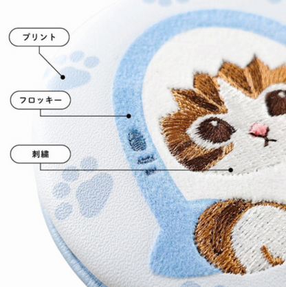 Moufusan | 2-Sided Compact Mirror Φ73×13Mm (Shark Nyan Blue Paw)