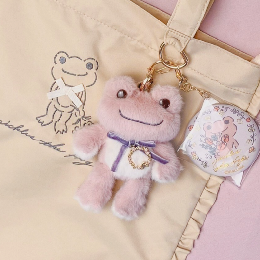 Pickles the Frog | Plush Keychain Macot Holder H15×W11×D5cm (Enchante Pink)