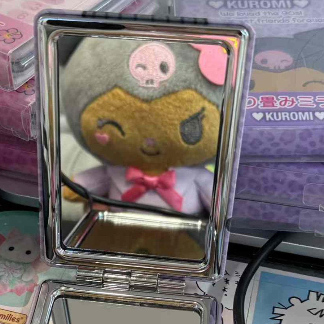SANRIO | Kuromi Foldable Mirror Ｈ8.5×Ｗ6cm (Gal Series- Tan)