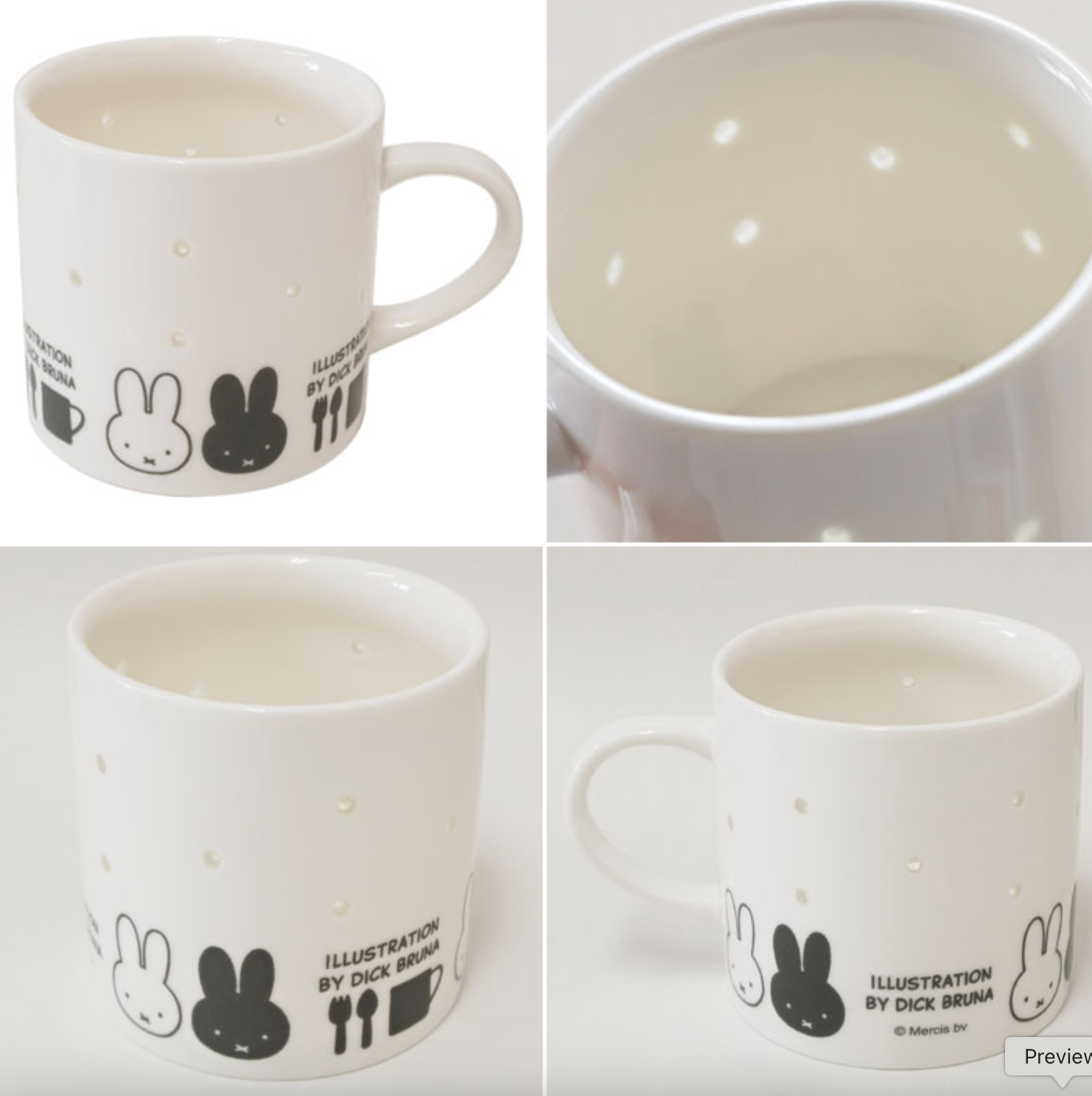 MIFFY | Dick Bruna miffy Openwork Mug with One Point φ80×H80mm