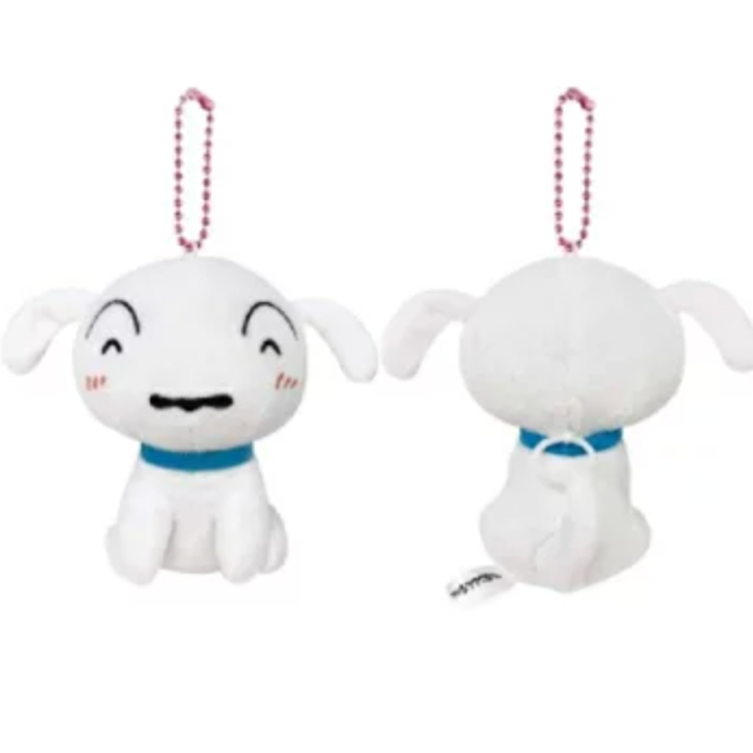 Crayon Shin-chan | Tail-shaking Mascot Holder Plush Keychain Bag Charm H120×W95×D95mm (Smiling Shiro)