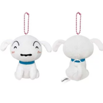 Crayon Shin-chan | Tail-shaking Mascot Holder Plush Keychain Bag Charm H120×W95×D95mm (Smiling Shiro)