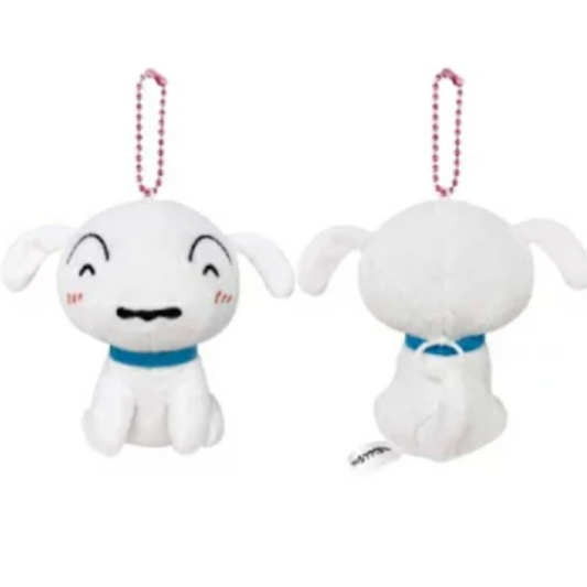Crayon Shin-chan | Tail-shaking Mascot Holder Plush Keychain Bag Charm H120×W95×D95mm (Smiling Shiro)