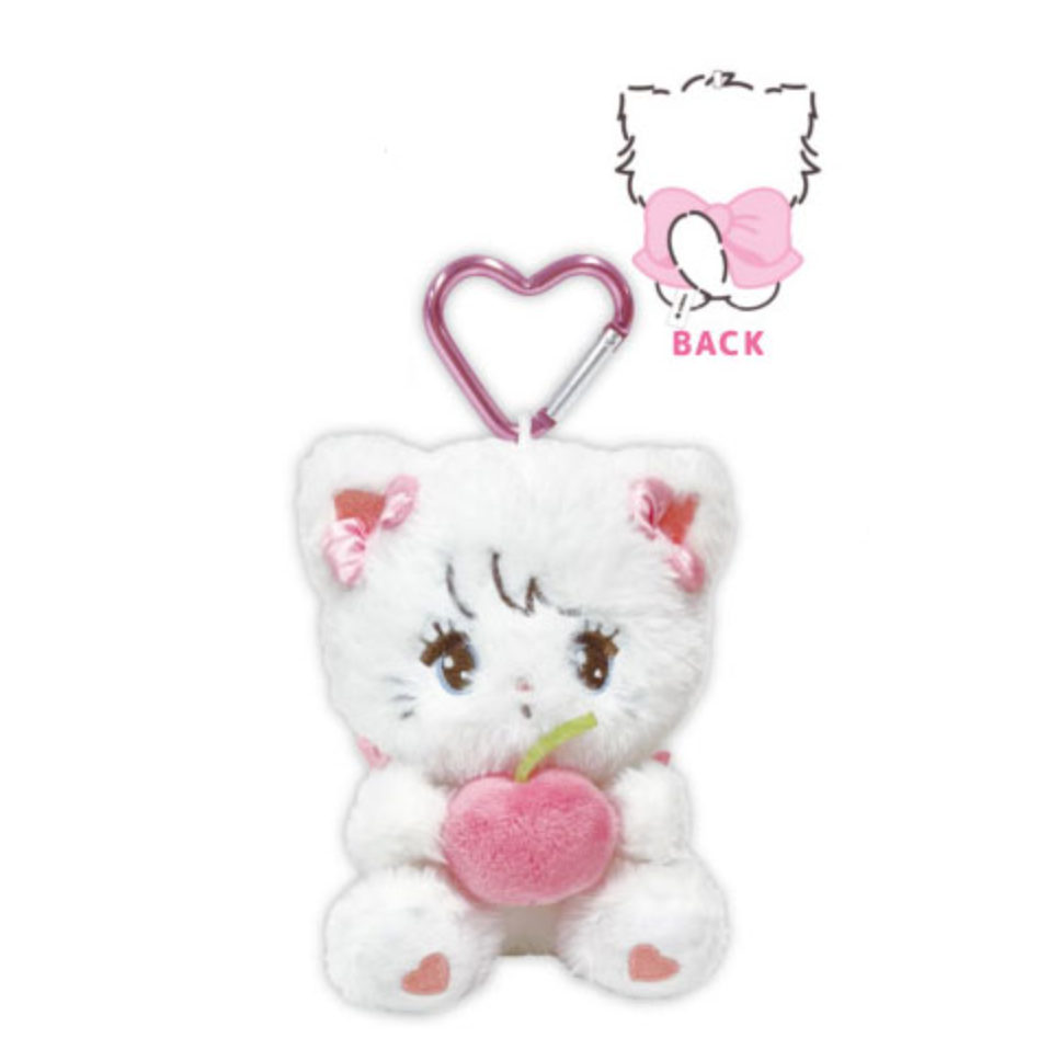 Mikko Illustrations | Mofumofu Fluffy Mascot Holder Plush Keychain with Carabiner Keychain H160×W100×D110mm (Mousse