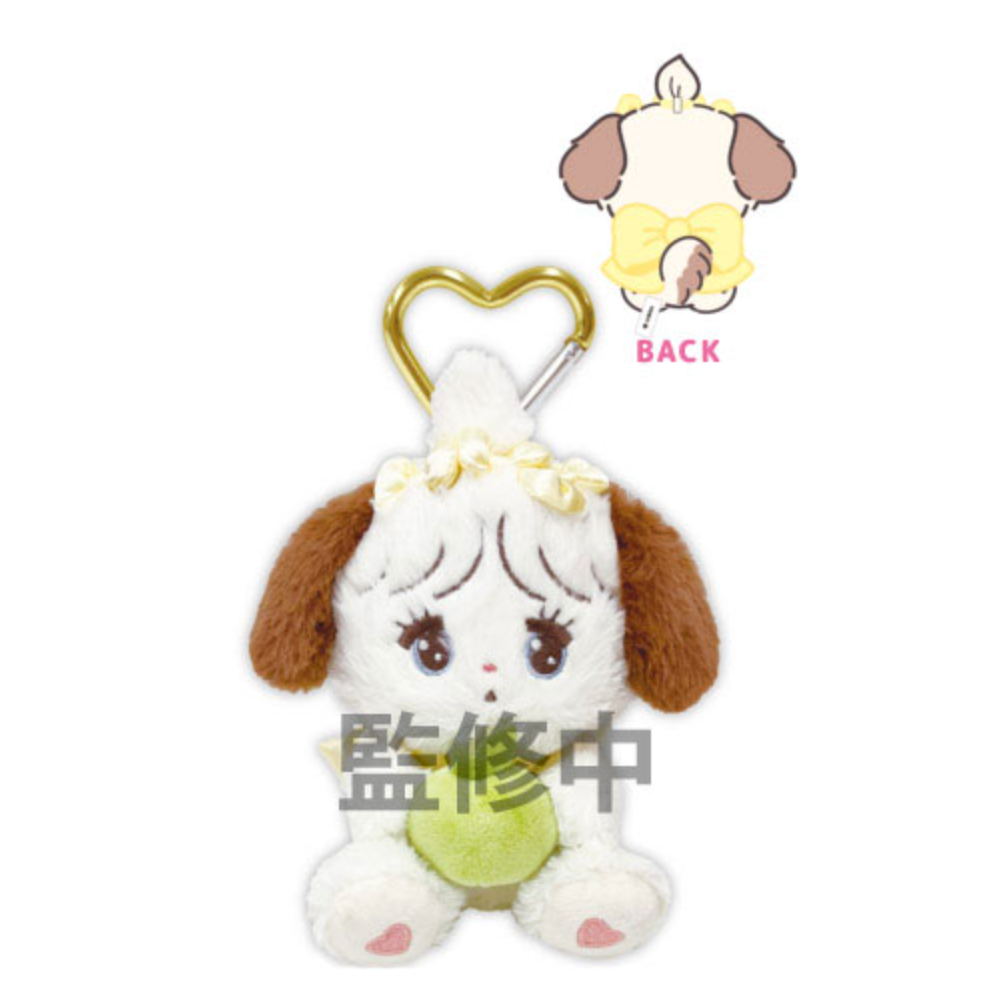 Mikko Illustrations | Mofumofu Fluffy Mascot Holder Plush Keychain with Carabiner Keychain H160×W100×D110mm (Souffle
