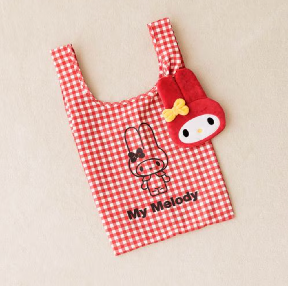 and St Me% x Sanrio My Melody | Eco Bag with Pouch Keychain (Pouch - 155×125mm Bag - 315x275mm)