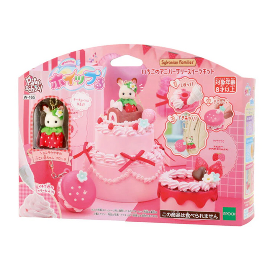 Sylvanian Families | Strawberry Anniversary Whipped Cream Sweets Kit Crepe Decoden