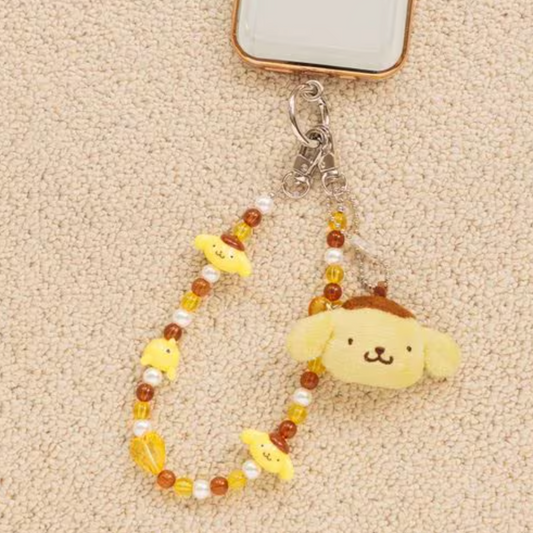 SANRIO x LOWRYS FARM | Pompompurin Face Key Charm Handle Strap 190mm Approx. (Yellow)
