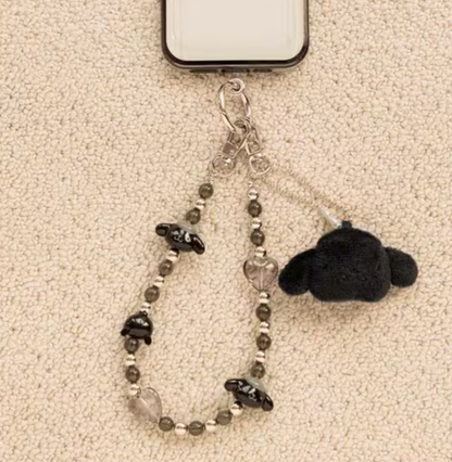SANRIO x LOWRYS FARM | Pompompurin Face Key Charm Handle Strap 190mm Approx. (Black)