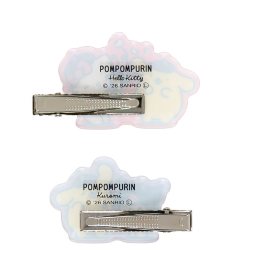 SANRIO | Hello Kitty & Kuromi & Pompompurin Acrylic Hair Clip Set 60×15×35mm (30th Anniversary)