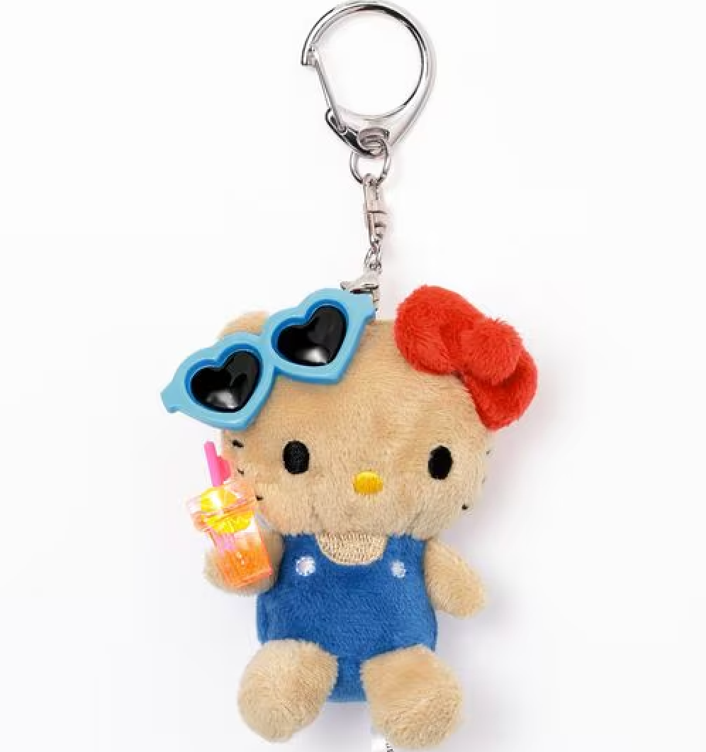 and St Me% x Sanrio Hello Kitty | Mini Mascot Holder Plush Keychain 13cm 8th Ver. (Sunglasses)