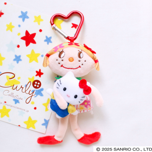 Curly collection x Hello Kitty | Mascot Holder Plush Keychain Bag Charm (Red)