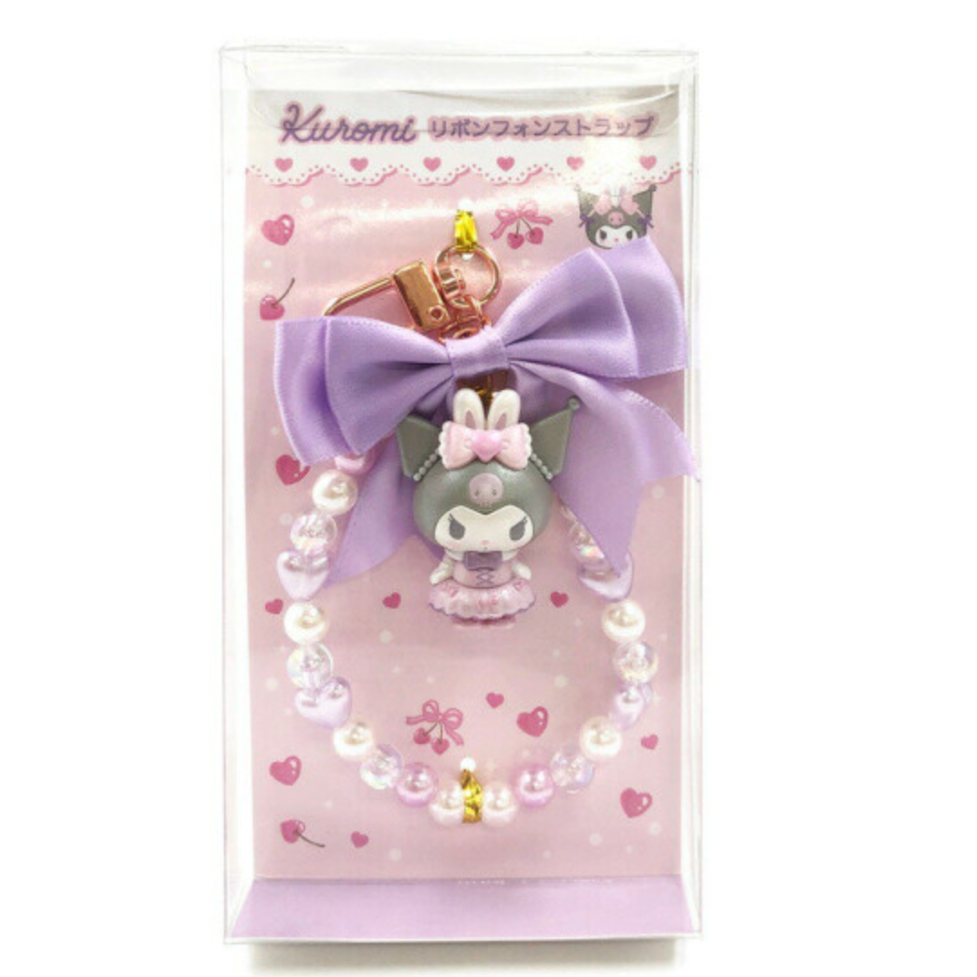 SANRIO | Kuromi Beaded Phone Charm Hand Strap 108×66mm (My Melody♡Kuromi♡My Sweet Piano Bunnies Ballerina)
