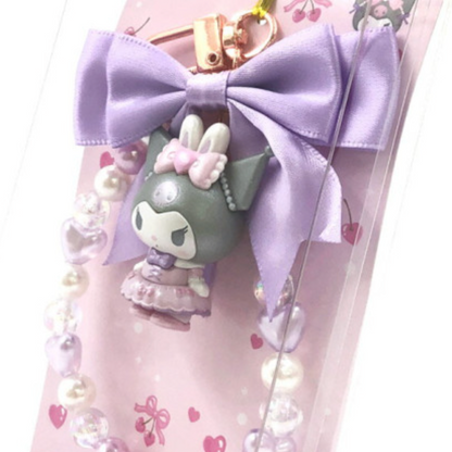 SANRIO | Kuromi Beaded Phone Charm Hand Strap 108×66mm (My Melody♡Kuromi♡My Sweet Piano Bunnies Ballerina)