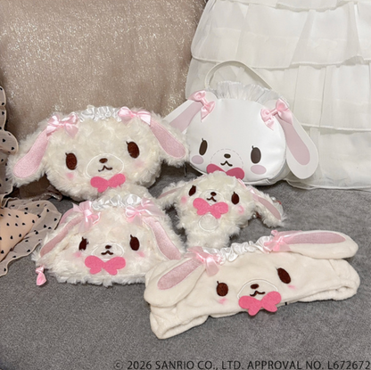 SANRIO | Sugarbunnies Shirousa Curly Fur Head Dress Face Pouch 120x180x60mm