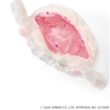 SANRIO | Sugarbunnies Shirousa Curly Fur Head Dress Face Pouch 120x180x60mm