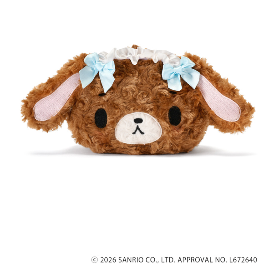 SANRIO | Sugarbunnies Kurosusa Curly Fur Head Dress Face Pouch 120x180x60mm