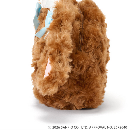 SANRIO | Sugarbunnies Kurosusa Curly Fur Head Dress Face Pouch 120x180x60mm