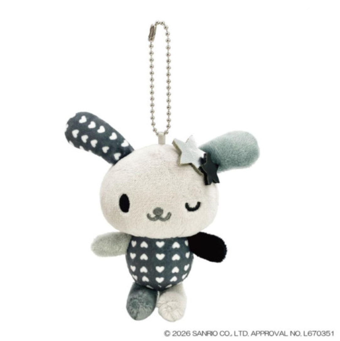 SANRIO | Usahana Mascot Ball Chain Bag Charm keychain 110×105×35mm (Monochrome)