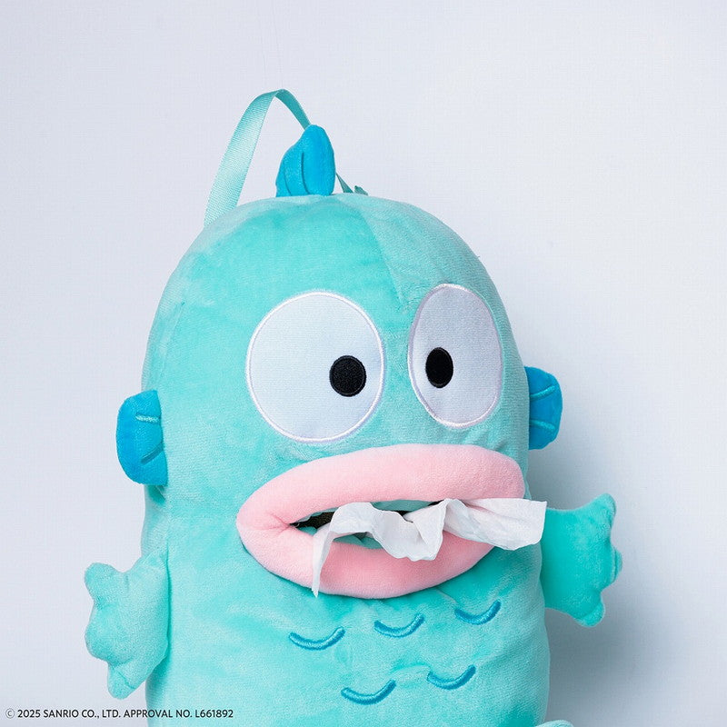 SANRIO | Hangyodon Plush Tissue Case that Comes Out of Hangyodon's Mouth 330x250x105mm (40th Anniversary)