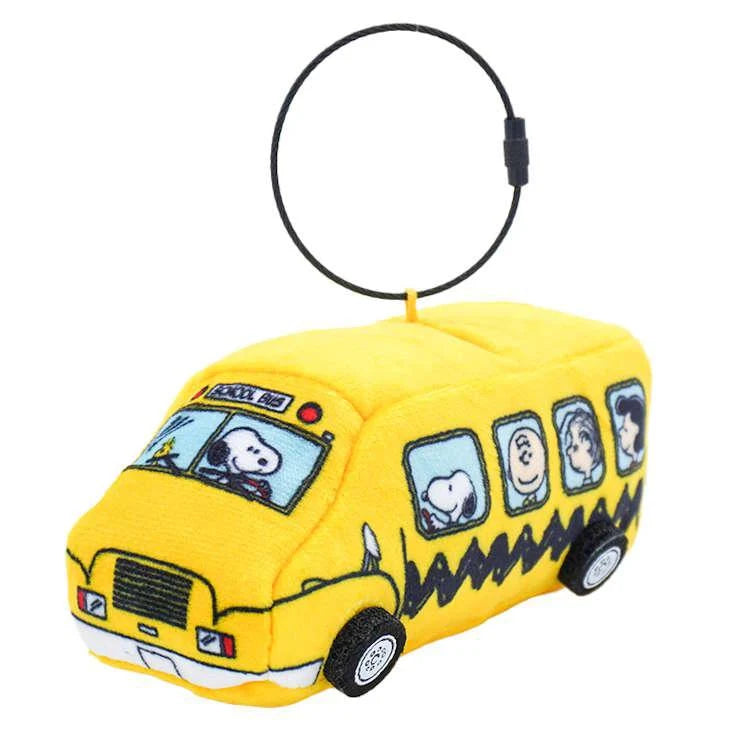 PEANUTS | Snoopy School Bus Plush Keychain with Wire Strap 50×110×50mm