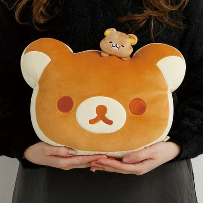 SAN-X | Rilakkuma Super Mochi Soft Plush Doll Face Cushion 230×320×120mm (Stay With Me)