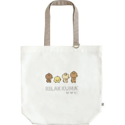 SAN-X | Gaming Rilakkuma Tote Bag White 400×380×130mm (Rilakkuma Gaming Pixel Art)