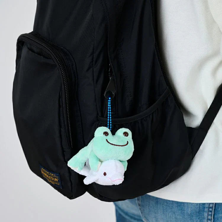 Pickles the Frog | Plush Keychain Mascot Holder H8×W8.5×D12cm (Sea Friends Dolphin)