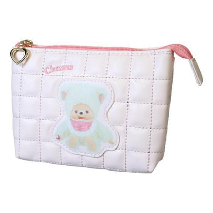 Monchhichi | 3 Pocket Quilted Cosmetic Pouch 148×100×59mm (Chamu Light Pink)