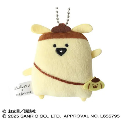 Obungu x SANRIO | Pompompurin Pudding San Flat Plush Mascot Holder Keychain Bag Charm 80×80×25m