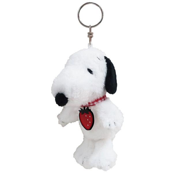 PEANUTS | Snoopy Fluffy Strawberry Mascot Holder Plush Keychain 12×7×7cm