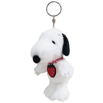 PEANUTS | Snoopy Fluffy Strawberry Mascot Holder Plush Keychain 12×7×7cm