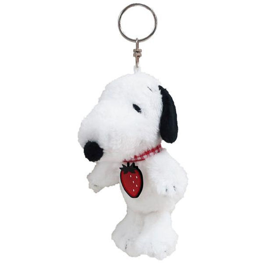 PEANUTS | Snoopy Fluffy Strawberry Mascot Holder Plush Keychain 12×7×7cm